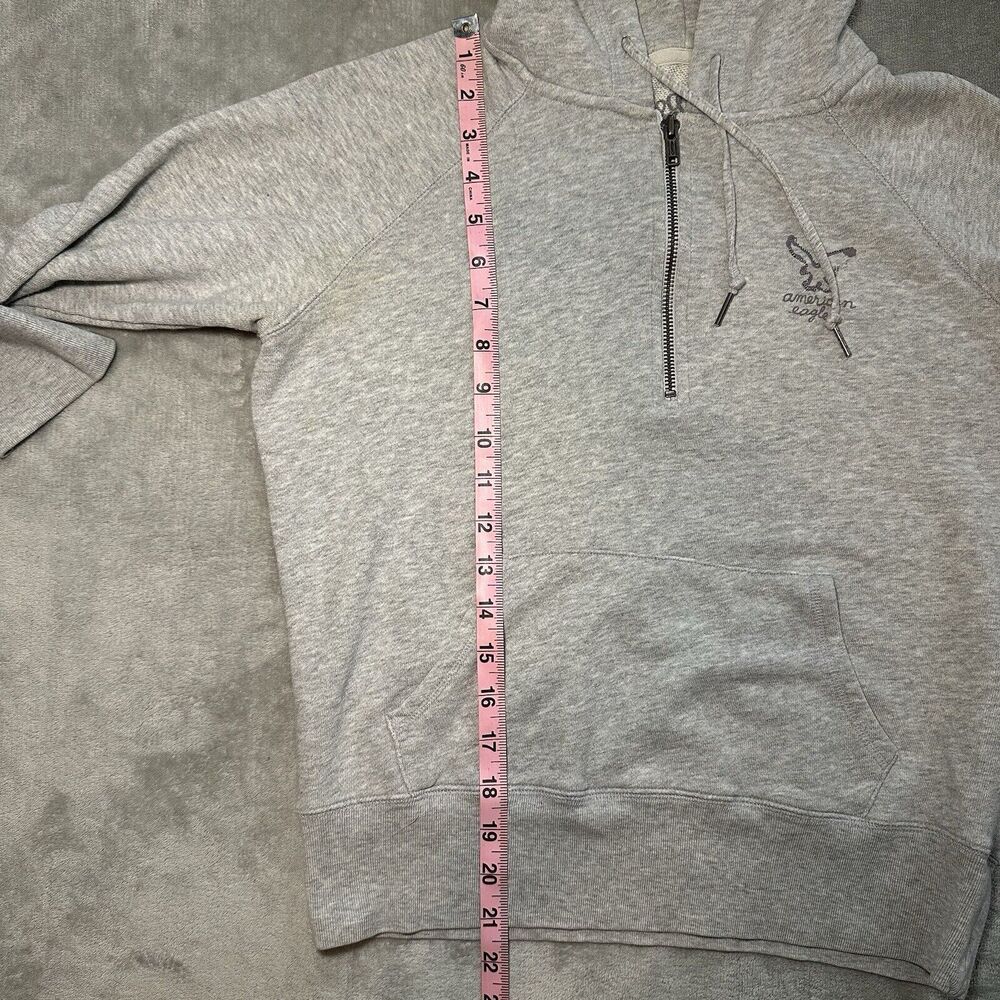 American Eagle Hoodie Women Size M Gray Pullover Preppy Academia AEO Est 77 Y2K - Picture 8 of 14
